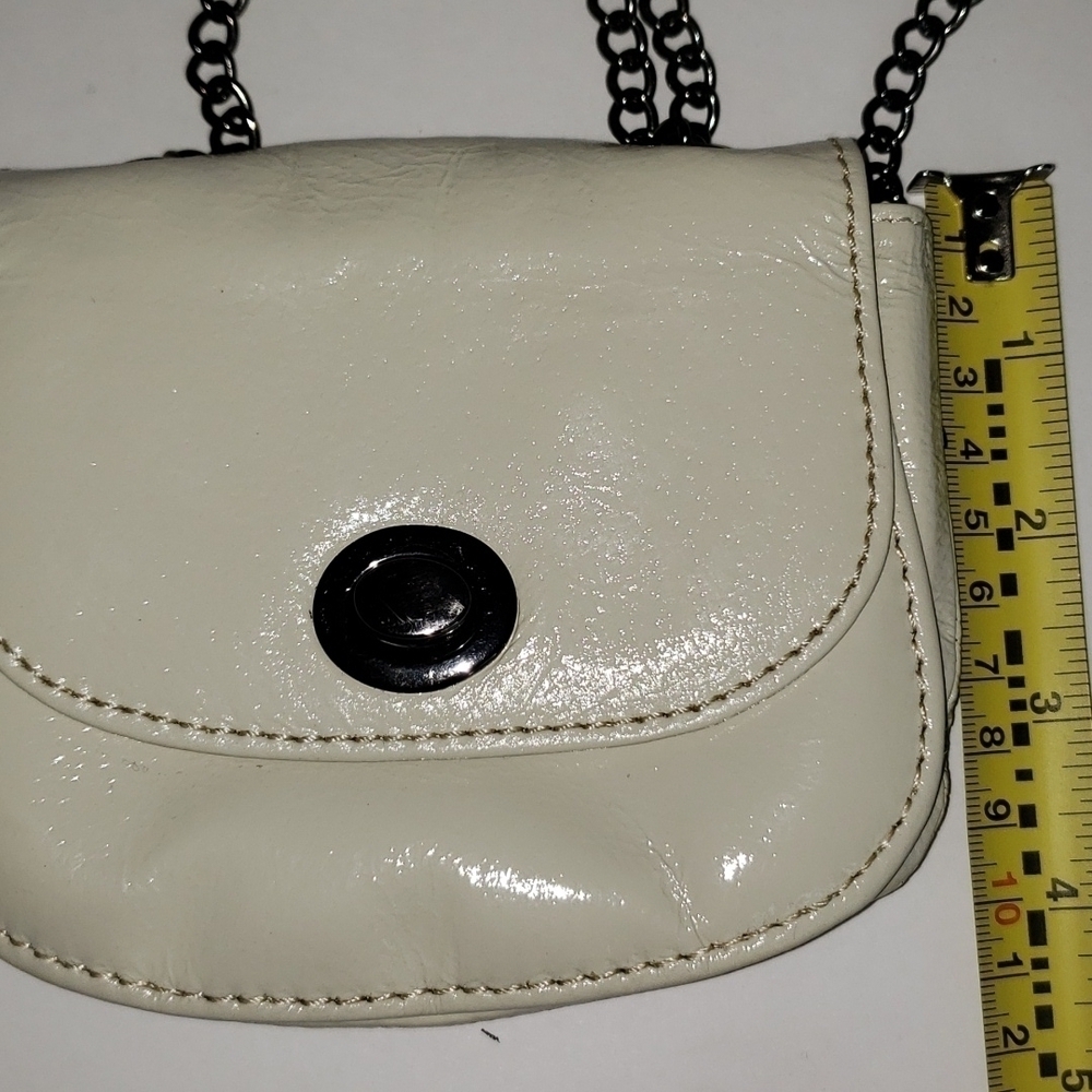 HOBO- Cream Pleather Small Crossbody Bag, Stadium Size, 5 x 4 - Picture 7 of 7